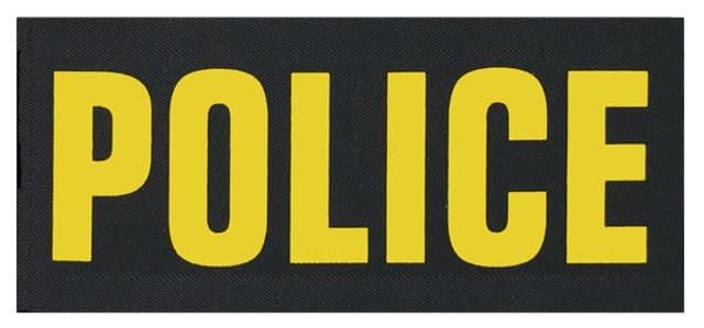 Shellback Tactical Police ID Placard Hook Back 3 x 7inch Gold on Black One Size Fits Most