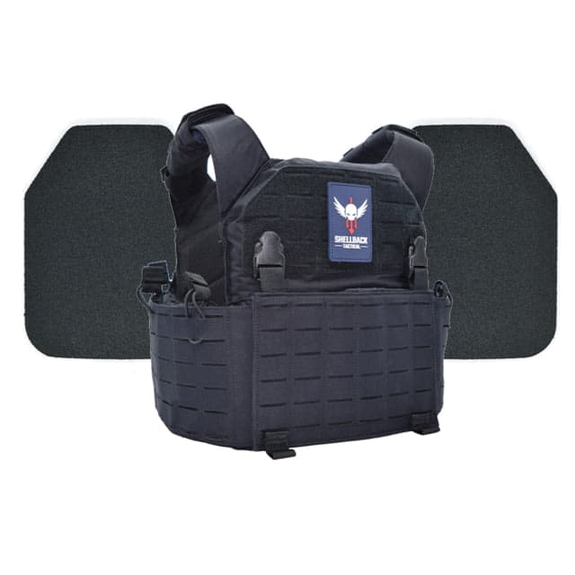 Shellback Tactical Rampage 2.0 Body Armor Kit with Level III+ Model P5mmSAO Plates Navy Blue One Size