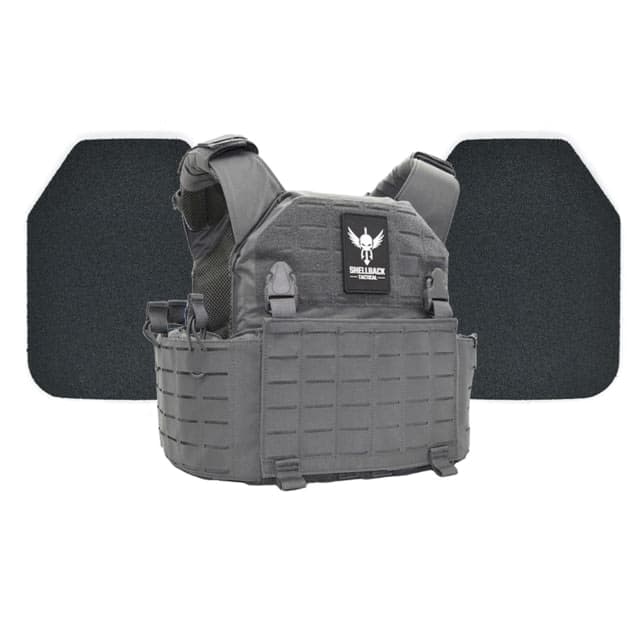 Shellback Tactical Rampage 2.0 Body Armor Kit with Level III+ Model P5mmSAO Plates Wolf Grey One Size