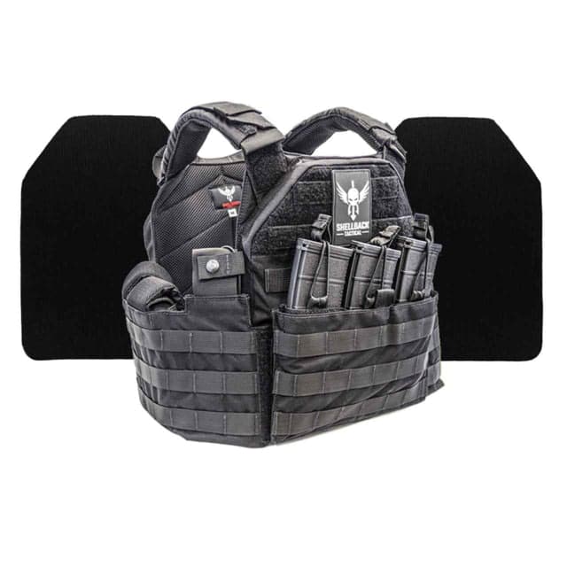 Shellback Tactical SF Level IV Body Armor Kit w/Model 4S17M Plates Black Large