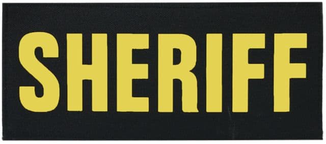 Shellback Tactical Sheriff ID Placard Hook Back 3 x 7inch Gold on Black One Size Fits Most