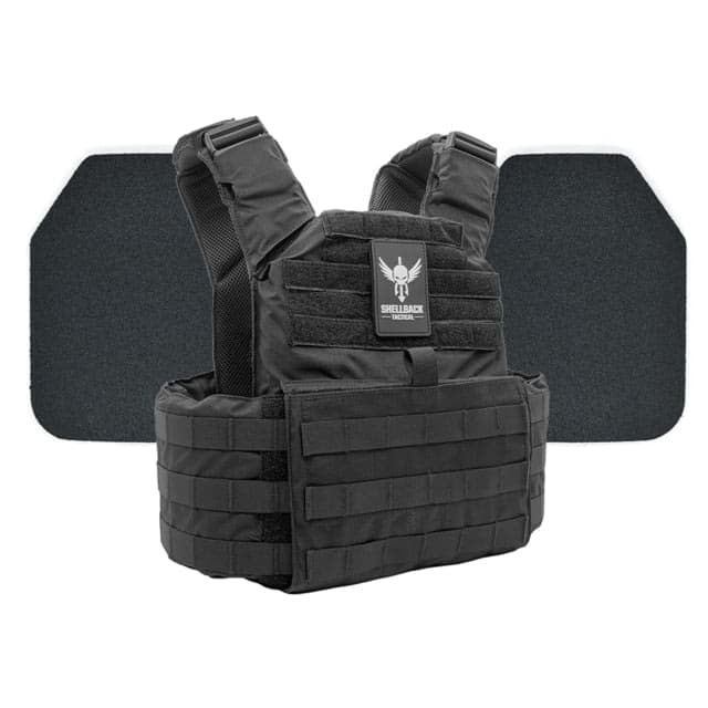 Shellback Tactical Skirmish Body Armor Kit with Level III+ Model P5mmSAO Plates Black One Size