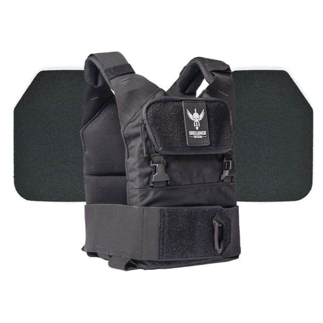 Shellback Tactical Stealth 2.0 Body Armor Kit with Level III+ Model P5mmSAO Armor Plates Black One Size