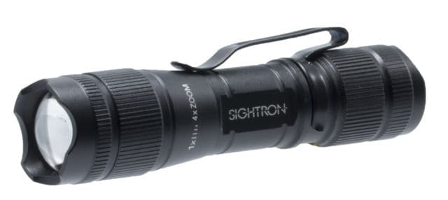 Sightron 4x Zooming Flashlight 1 X Aa Aluminum Led Flashlight 150 Lumen's Black Small