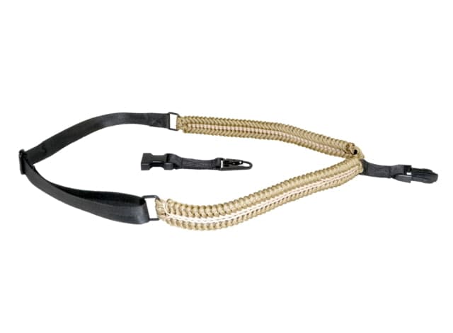 Sniper Single 1 Point Paracord Tactical Sling for Rifle Shotgun w/QD Quick Release Hooks for Sling Adapter Tan