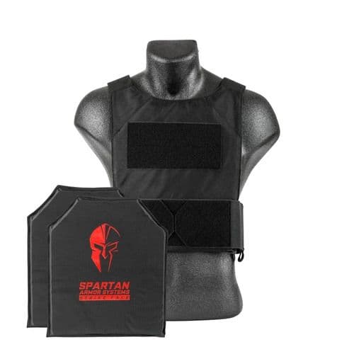 Spartan Armor Systems Armor Systems Flexed Fused Core IIIa Soft Body Armor Dl Concealment Plate Carrier Black Medium-Extra Large