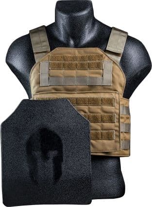 AR500 Body Armor Level III Spartan Shooters Package No Side Plates Black Medium-Extra Large