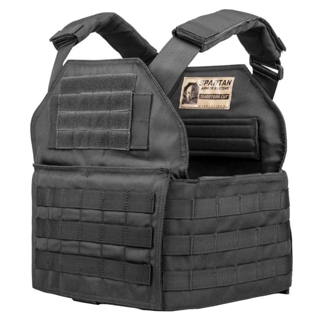 Spartan Armor Systems Shooters Cut Plate Carrier Medium/Extra Large Black Adjustable