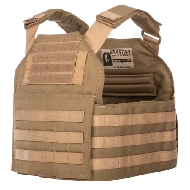 Spartan Armor Systems Shooters Cut Plate Carrier Medium/Extra Large Tan Adjustable