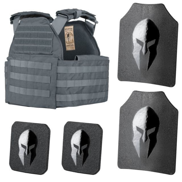 AR500 Body Armor Level III Sentinel Package Gunmetal Gray Adjustable