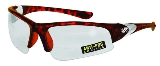 SSP Eyewear Entiat Clear Anti-Fog Bifocals Shooting Glass Readers w/ 3.00 Magnification Demi Two-Tone Frame Crystal Clear Anti-Fog Lens ENTIAT 300 DMI
