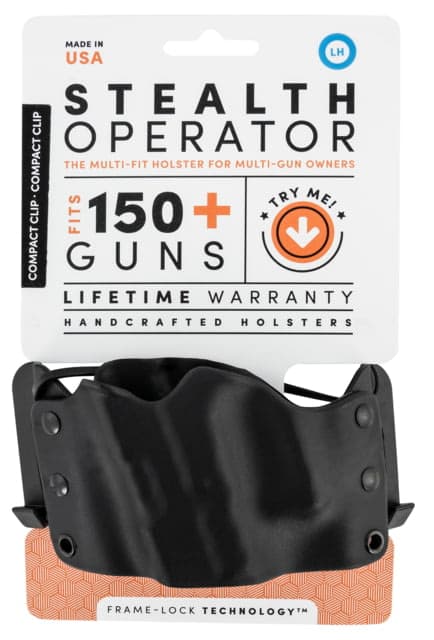 Stealth Operator H618 Compact Clip Holster Black Polymer OWB Left Hand