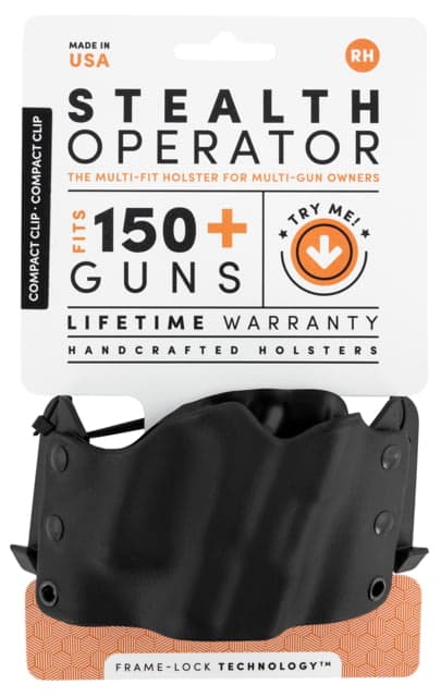 Stealth Operator H6221 Compact Clip Holster Black Polymer OWB Right Hand