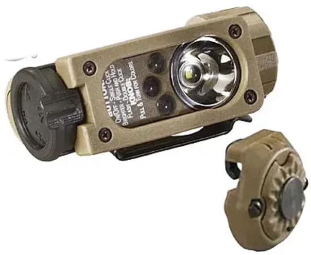Streamlight Sidewinder Compact Aviation Light Tan - White Grn Blue IR LEDs helmet mount