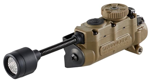 Streamlight Sidewinder Stalk LED Flashlight w/Helmet Clip & E-Mount CR123A & AA Multicolor 76 Lumens Coyote