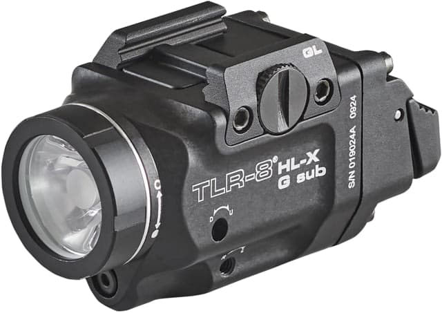 Streamlight TLR-8 HL-X G SUB USB SL-B9 Rechargeable 1000 Lumens LED Weapon Light for Glock 43X/48 Mos/43X/48 Rail w/ High And Low Switches USB-C Cord