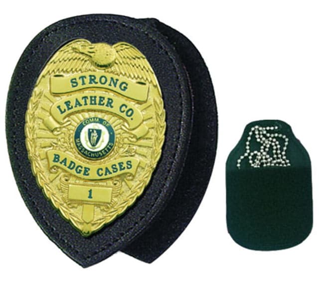 Strong Leather Recessed Badge Holder For Neck & Belt