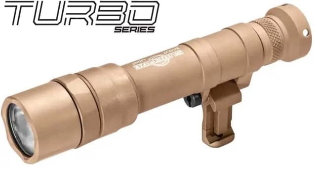 SureFire M640DFT-PRO Turbo Series 18650/123A High Candela 6-Volt Dual Fuel Scout Pro LED Weapon Light 123A 550 Lumens Tan