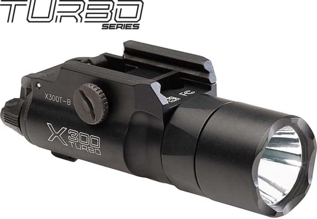 SureFire X300T Turbo Series High-Candela LED Weapon Light 123A Lithium White Light 650 Lumens Black