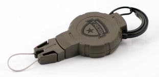 T-Reign Medium Retractable Gear Tether Hunting Series 6oz W- 36in Kevlar Cord Carabiner Camo Medium