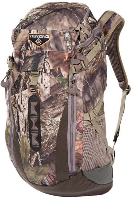 Tenzing Rambler Day Tricot Pack w/Airflow 2000in of Storage Shoulder Straps Removable Waist Belt 4 Compression Straps Zipper Mossy Oak Break-Up