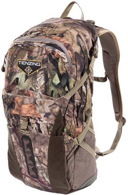 Tenzing Voyager Day Tricot Pack w/Airflow 2000in Storage Zipper Adjustable Strap Waist Belt 4 Compression Straps Pockets Mossy Oak Break-Up Country