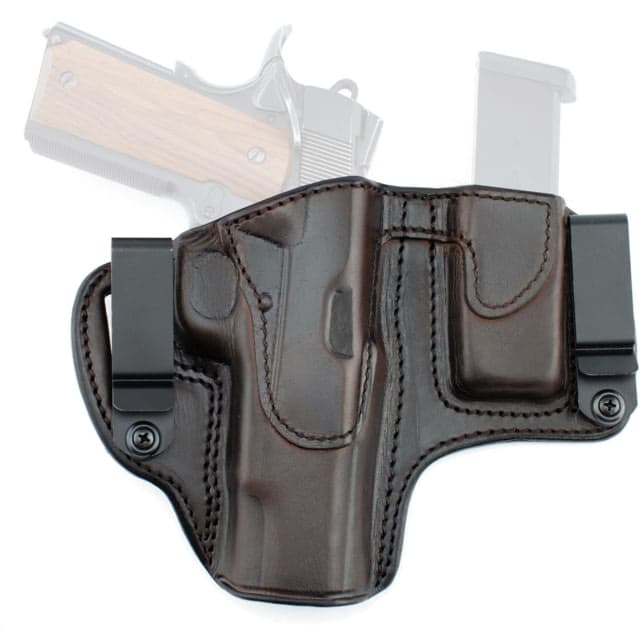 Texas 1836 Kydex The Appendix - Dual Clip Iwb Holster W/ Magazine Carrier Right Hand Glock 43 Glock 42 Glock 48x With No Attachment Brown