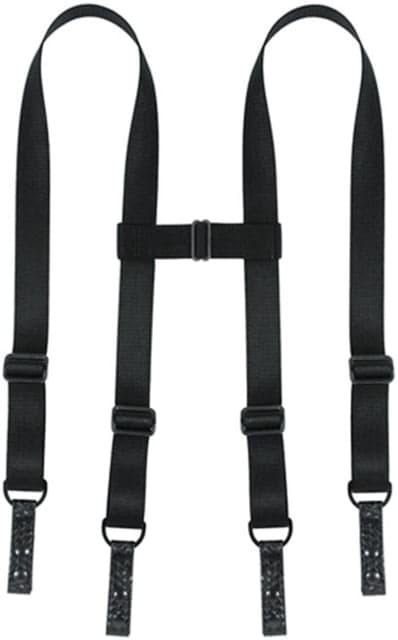 Tuff Products 4-Point Tactical Duty Suspenders W/ Adj. H Harness Black Basketweave Keepers 1.5in. Webbing