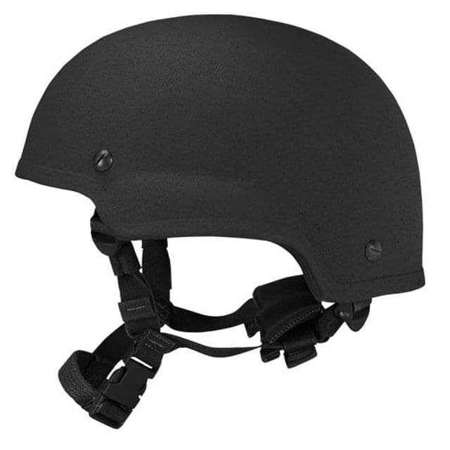 United Shield ACH Ballistic Helmet Level IIIA Military Style Mid Cut w/ 4pt Harness System Black Large ACH-MICH MIL- MID CUT-BK-LG