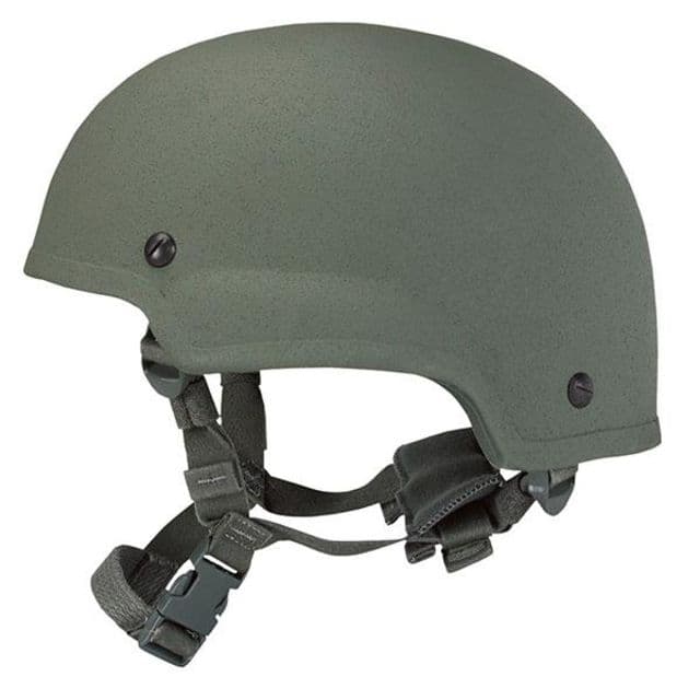 United Shield ACH Ballistic Helmet Level IIIA Military Style Mid Cut w/ 4pt Harness System OD Green Large ACH-MICH MIL- MID CUT-OD-LG