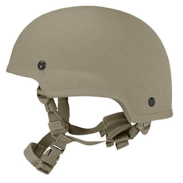 United Shield ACH Ballistic Helmet Level IIIA Military Style Mid Cut w/ 4pt Harness System Tan XL ACH-MICH MIL- MID CUT-TN-XL