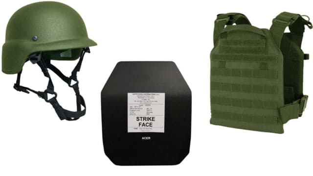United Shield Active Shooter Level III PST 650 Helmet 2 10in x 12in Acer Plates OD Green Small ASLIII-S-ODG