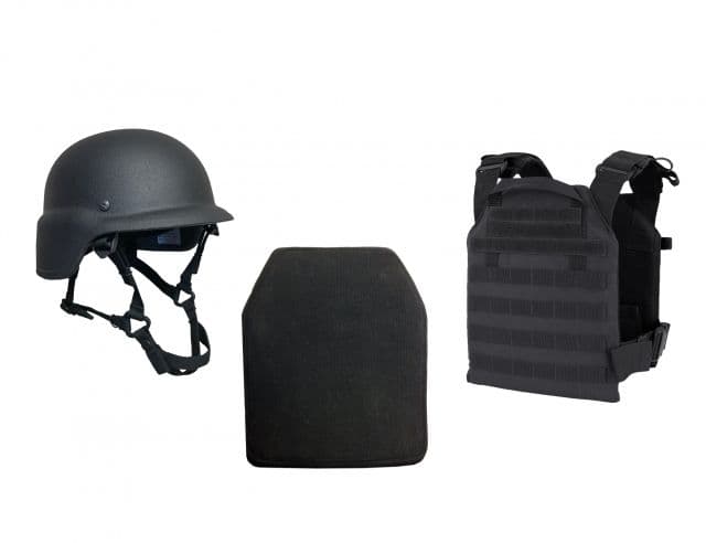 United Shield Active Shooter Level IV PST 650 Helmet 2 10inX12in Zeta6h Plates Black Medium ASLIV-M-B