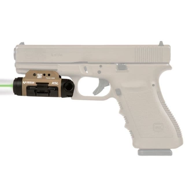 Viridian Weapon Technologies X5L Gen 3 LED Weapon Light Green Laser w/ Tactical Light Universal Mount Flat Dark Earth