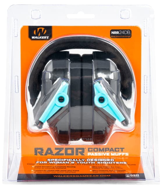 Walkers Razor Compact Passive 25dB Muff Teal