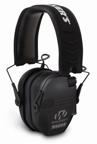 Walkers Razor Series Slim Shooter Folding Electronic Ear Muffs 23 dB NRR Black