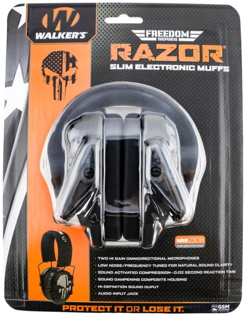 Walker's Razor Freedom Muff 23 DB Over The Head Polymer Black Ear