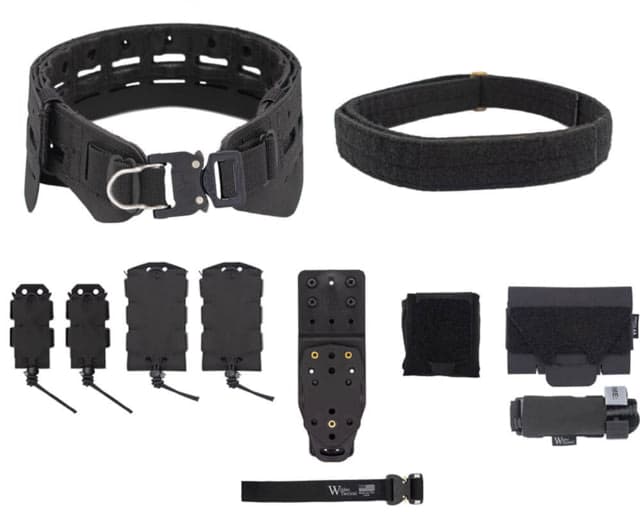 Wilder Tactical Bravo Elite Belt Kit 1in Prostyle D-Ring MHP Adpter Black XS-LG 26-40