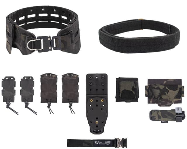 Wilder Tactical Bravo Elite Belt Kit 1in Prostyle D-Ring MHP Adpter Multicam Black XS-LG 26-40