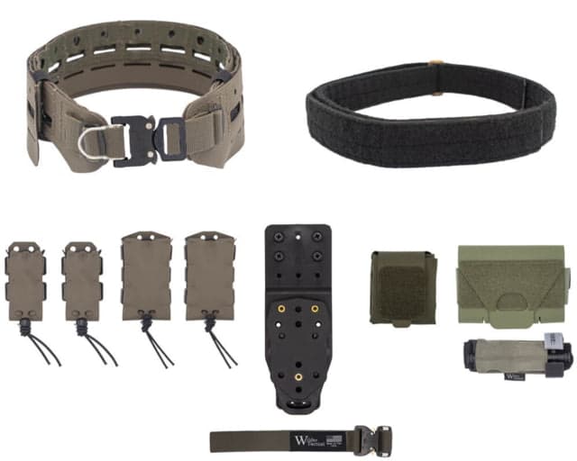 Wilder Tactical Bravo Elite Belt Kit 1in Prostyle D-Ring MHP Adpter Ranger Green XS-LG 26-40