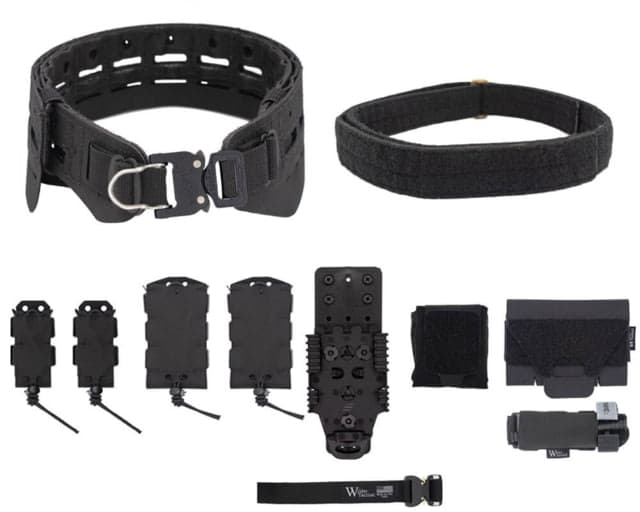 Wilder Tactical Bravo Elite Belt Kit 1in Prostyle D-Ring QLS Receiver Black XS-LG 26-40