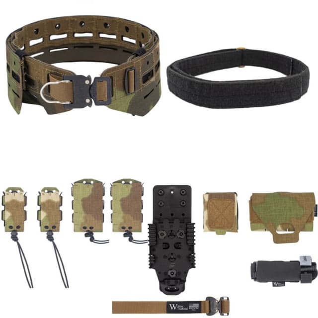Wilder Tactical Bravo Elite Belt Kit 1in Prostyle D-Ring QLS Receiver Nemesis Woodland XS-LG 26-40