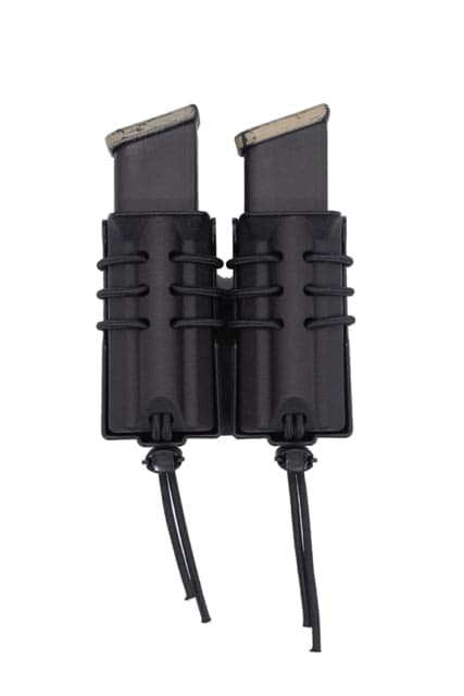 Wilder Tactical Evolution Universal Extended Double Pistol Magazine Pouch Belt Mount UAB Belt Clip Black