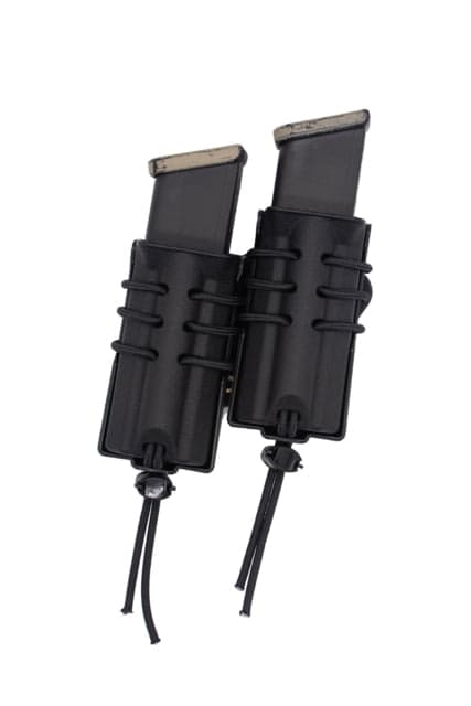 Wilder Tactical Evolution Universal Extended Rotating Double Pistol Magazine Pouch Belt Mount Duty UAB Belt Clip Black