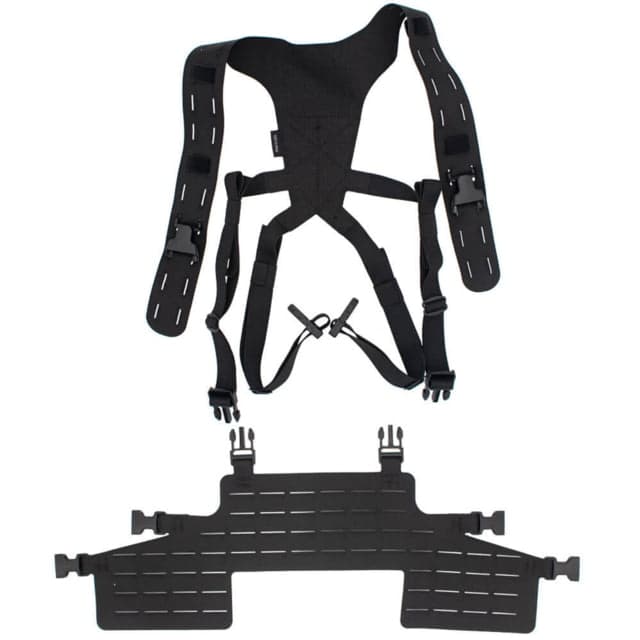 Wilder Tactical HITMAN GEAR Full Rack with Lightweight Shoulder Harness V1 Black One Size