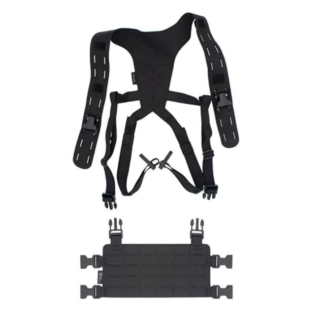 Wilder Tactical HITMAN GEAR MOLLE Placard with Lightweight Shoulder Harness V1 Black One Size