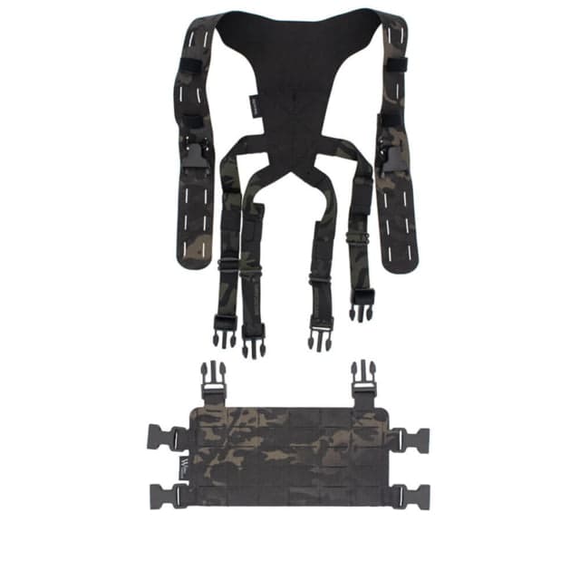 Wilder Tactical HITMAN GEAR MOLLE Placard with Lightweight Shoulder Harness V1 Multicam Black One Size