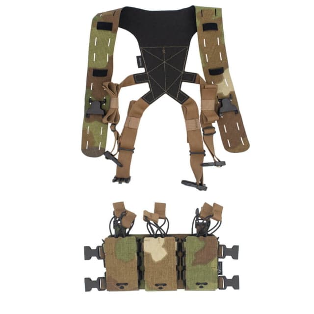 Wilder Tactical HITMAN GEAR Six Pack Rifle Placard with Lightweight Shoulder Harness V1 Nemesis Woodland One Size