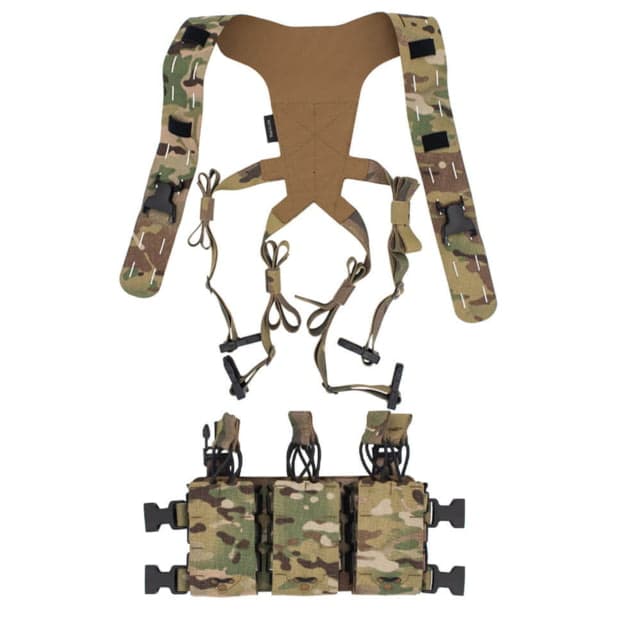 Wilder Tactical HITMAN GEAR Six Pack Rifle Placard with Lightweight Shoulder Harness V1 Multicam One Size