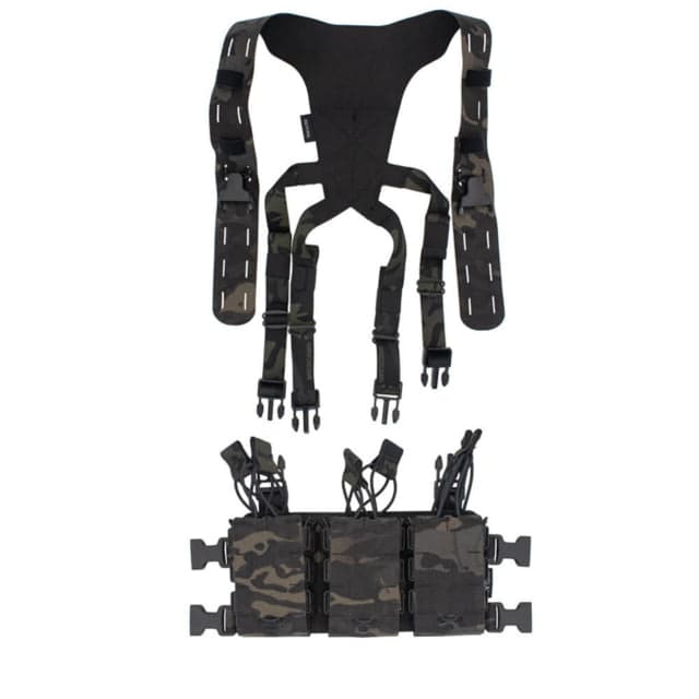 Wilder Tactical HITMAN GEAR Six Pack Rifle Placard with Lightweight Shoulder Harness V1 Multicam Black One Size